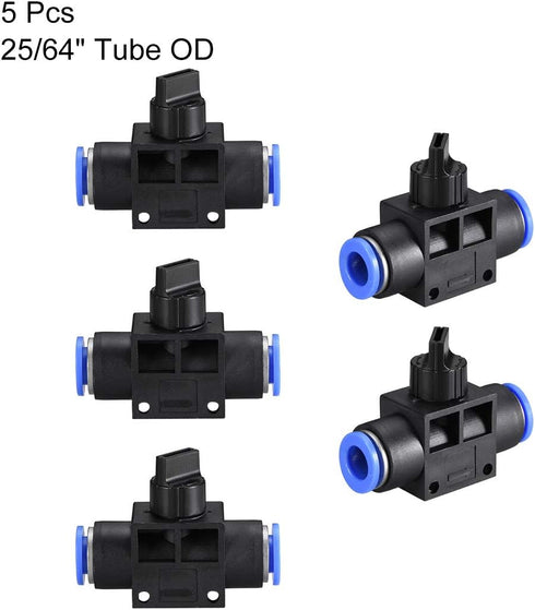uxcell 10mm OD Pneumatic Air Flow Control Valve with Push-to-Connect Fitting,Union Straight,Pneumatic Air Controller Valve 5pcs...