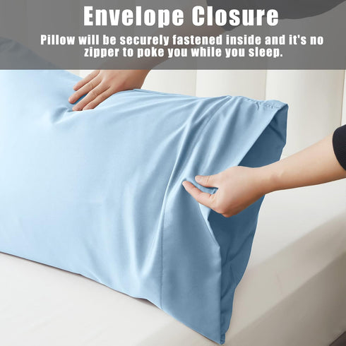 Pillow Cases Standard Size 2 Pack, Bamboo Rayon Cooling Pillowcases with Envelope Closure, Cool Breathable Pillow Case for Hot Sleepers & Night Sw...