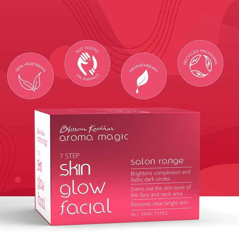 Skin Glow Facial Kit | Multi Use | 7 in 1 Natural Face Set for Women | with Vitamin E & Rose Extract | Cleansing & Moisturizing Skincare Kit...