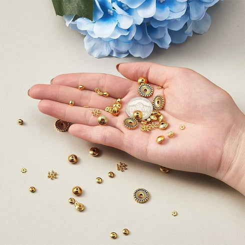 Craftdady Tibetan Antique Golden Spacer Beads with Cotainer Box(8 Styles, 320Pcs)...