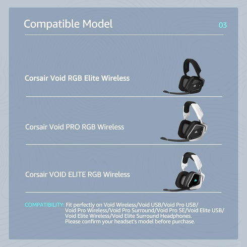 Frozen Replacement Ear Pads for Corsair Void Pro Wireless/Wired Gaming Headsets, Compatible with Corsair Void Elite PC Headset, Earpad with Soft C...