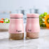 Pink Salt and Pepper Shakers Set, Bivvclaz 5 oz Stainless Steel Salt and Pepper Dispenser with Glass Bottom, Cute Salt and Pepper Shakers for Pink...