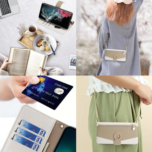 Asuwish Phone Case for Samsung Galaxy S22 Ultra 5G Wallet Cover with Screen Protector and Mirror Flip Cover Ring Credit Card Holder Crossbody Stra...