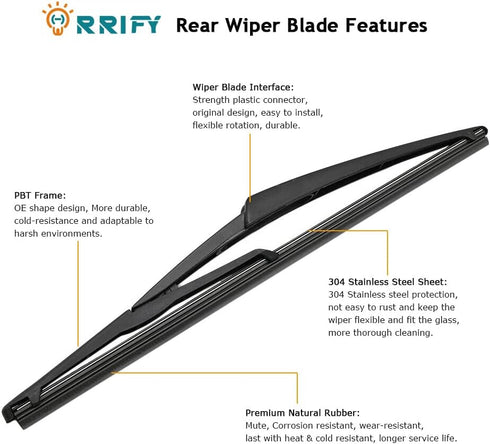 Rear Windshield Wiper Arm Blade Set 8L8Z17526-C for Ford Escape 2008-2012, for Mercury Mariner 2008-2011...