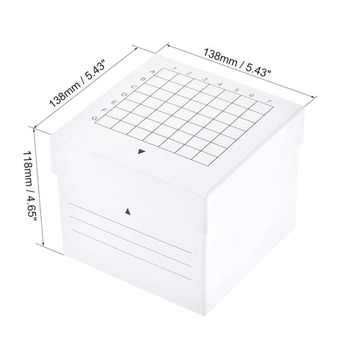 uxcell Centrifuge Tube Freezer Storage Box 49-Well Cardboard Holder White for 10ml 18mm Dia Micro Centrifuge Tubes...