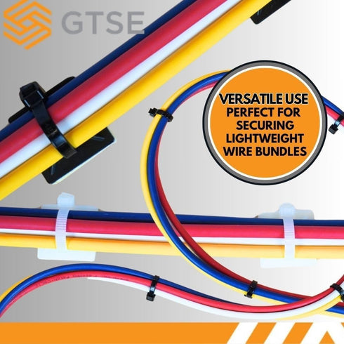 GTSE 100 Pack Of Black Screw Mounts, Zip Ties Up To 0.35" Wide, Saddle Type Zip Tie Anchors...