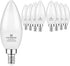 hansang 8 Pack E12 LED Candelabra Bulbs 3000K Warm White, B11 Ceiling Fan Light Bulbs Small Base, 6W 60Watt Equivalent, C37 Type B Light Bulb for ...