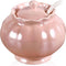 Porcelain Sugar or Salt Bowl with Lid and Spoon, Ceramic Spice Keeper Pearlescent Glazed Design Modern Kitchen Decor, 9 Ounce, Pink...