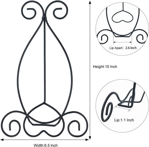 Iron Plate Stand for Display, 10 Inch Display Stand with Adjustable Black Tripod, Plate Holder Display Stand for Picture Easel, Frames, Album, Pho...