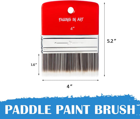 Falling in Art Flat Paddle Paint Brush, Scale Brush for Oil and Acrylic Paints,4 Inch...