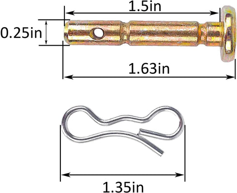 Neryera(10 Pack) Package 10 Pieces of 738-04124 Shear pins and 714-04040 Cotter pins for Cub Cadet MTD Troy Bilt Snow Throwers...
