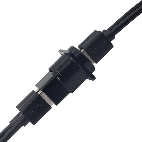 QIANRENON USB 3.0 Socket Dual USB Panel Mount Solderless Connector, USB 3.0 Female to Female Coupler Socket USB Panel Mount Pass Through Adapte fo...