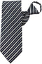 Jacob Alexander Men's Pre-Tied Blaze Stripe Pattern Zipper Neck Tie - Black...