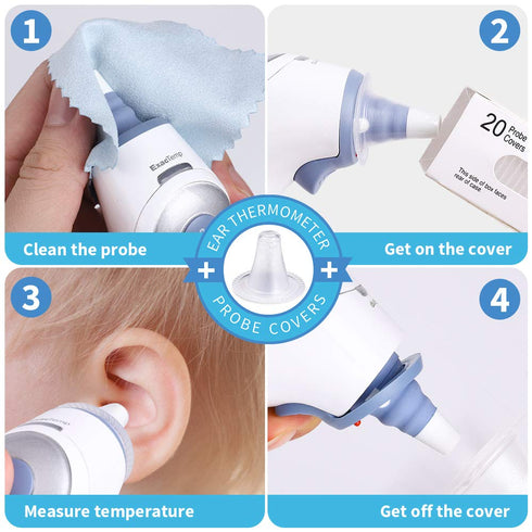 400X Ear Thermometer Probe Covers Lens Filters Refill Caps for All Braun Models, BPA Free and Disposable for Braun 400...