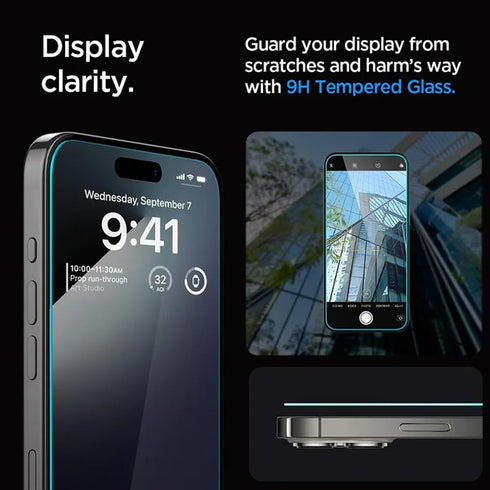 2 Pack for iPhone 14 pro (6.1') Anti fingerprint Screen Protector film,Durable Double Shatterproof HD Tempered Glass Film,with Easy Install Kit Tr...