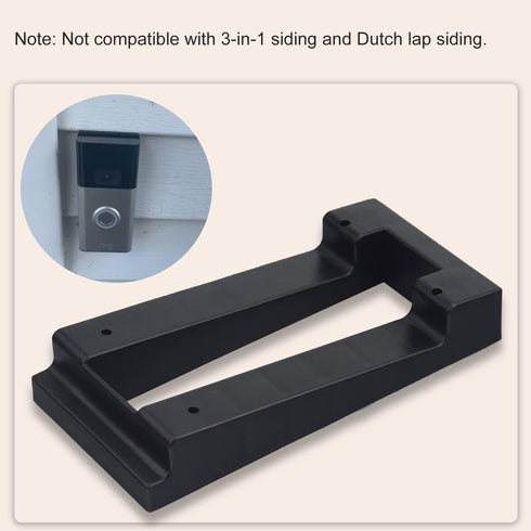 Video Doorbell Vinyl Siding Mounting/Adapter Angle Adjustment Plate W/Hardware, for Ring 2, Ring 3, Ring 3 Plus Video Doorbell fit Standard Style ...
