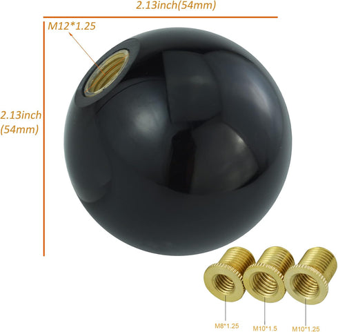 Arenbel 5 Speed Shift Knob Round Ball Gear Lever Japanese Number Car Shifter Lever Handle Replacement Fit Most Manual Automatic Transmissions, Bla...