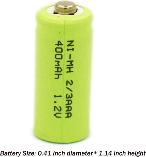 1.2v 2/3 AAA 400mah NiMH Rechargeable Batteries with Button Top for DIY LED Solar Light?12 Packs...