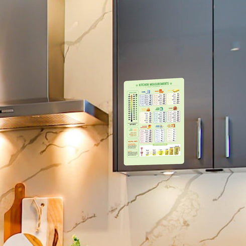 Kitchen Conversion Chart Magnet, Metric Conversion Chart for Cooking Measurement Chart Metric Conversion Guide Measuring Weight Temperature Kitche...