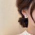Pearl Flower Round CZ Stud Earrings for Women Dainty 925 Sterling Silver Post 14K Gold Plated Huggie Piercing Hypoallergenic Statement Studs Pin F...