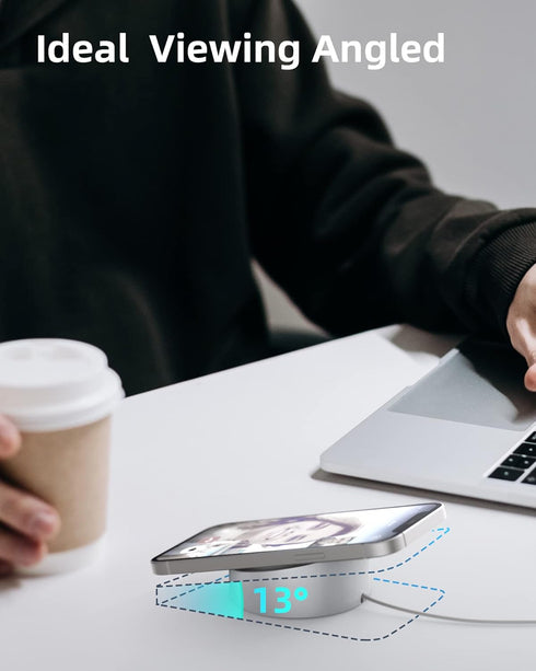 Stouchi Mag- Safe Charger Stand Wireless Charging Heavy-Duty Premium Metal Holder Mount Base Desktop Dock for iOS17 iPhone 15/14/13/12 Mag- Safe C...