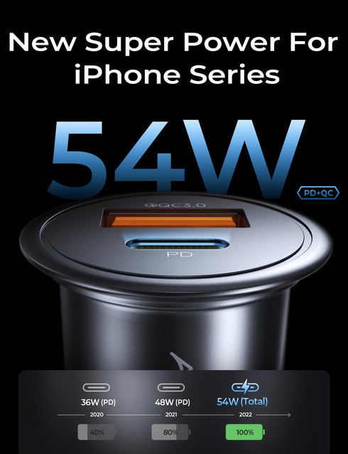 AINOPE for?Apple MFi Certified? 67.5W iPhone Car Charger Fast Charging Cigarette Lighter USB Charger, Mini USB C Car Charger Adapter for iPhone 14...