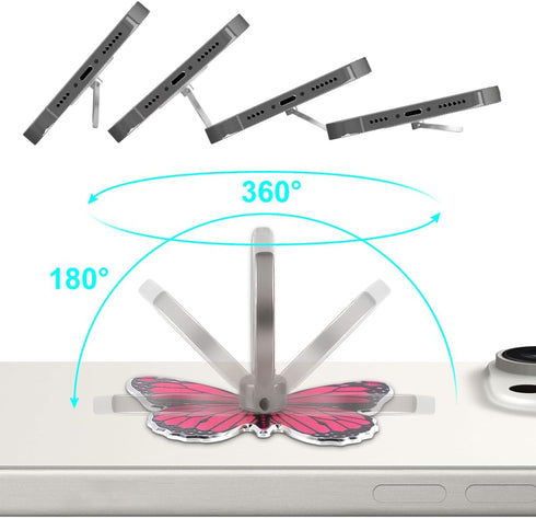 Multi-Function Mounts and Holder Three Pack Blue&Yellow&Pink Butterfly Metal Phone Ring Stand for Cellphones&Tablets...
