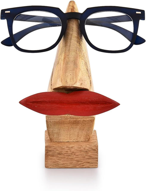 NIRMAN Display Stand Wooden Nose Shaped Eyeglass Spectacle Holder Display Stand Home Decorative Gift Home Décor (2" x 2" x 6")...