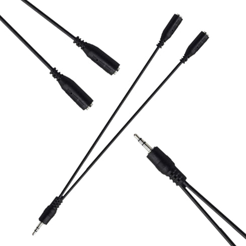 SaiTech 3.5mm Stereo Jack Splitter Cable Adapter for iPod, Mp3 Player, Mobile Phone, Laptop, PC, Headphone Speakers (Black)...