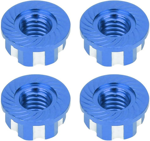 VGEBY 4pcs RC Hex Nuts, M4 Carving Hexagonal Nuts Aluminum Alloy Wheel Hex Nuts Fit for D3 D4 1/10 RC Car(Dark Blue) D4 Parts Terminal Removal Too...