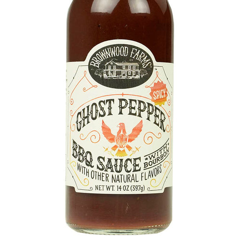 Brownwood Farms Ghost Pepper Spicy Hot Bourbon BBQ Sauce Gluten Free 14 Ounces...
