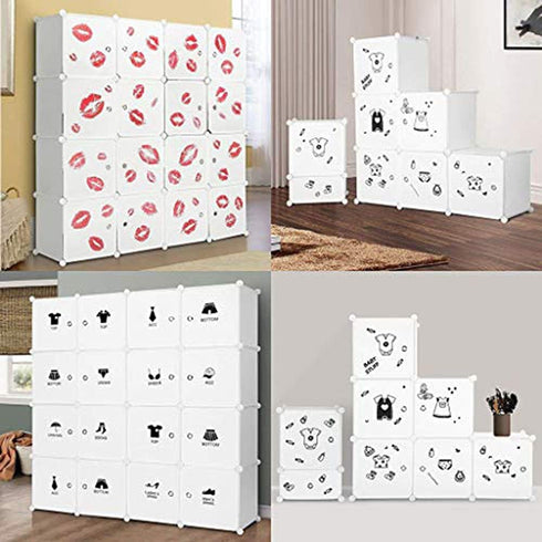 HOWDIA 3.6cm/1.417" Wire Cube Plastic Connectors | 50pcs White Snap-On Grid Shelving Connectors for Wire Mesh Storage Cubes, Closet Organizers & D...
