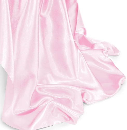 Homiest Light Pink Satin Fabric by The Yard, 1 Yard x 58 Inch Charmeuse Satin Fabric Silky & Shiny Cloth Fabric, Smooth Bridal Satin Fabric for We...