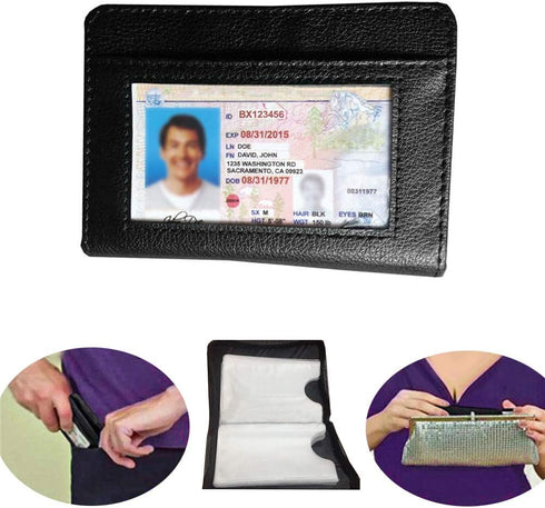 Credit Card Holder Wallet RFID Blocking Leather Wallet for Men and Women with Zipper, Huge Storage Capacity...