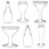R&M International 1978 Beverage Cookie Cutters, Martini Glass, Champagne Flute, Champagne Bottle, Bottle, Wine Glass, Margarita Glass, 6-Piece Set...