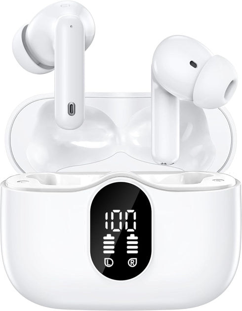 Earbuds Wireless Bluetooth 5.3 Headphones Ear Buds Active Noise Cancelling Earbuds Hi-Fi Stereo LED Power Display Earphones with Charging Case Ear...