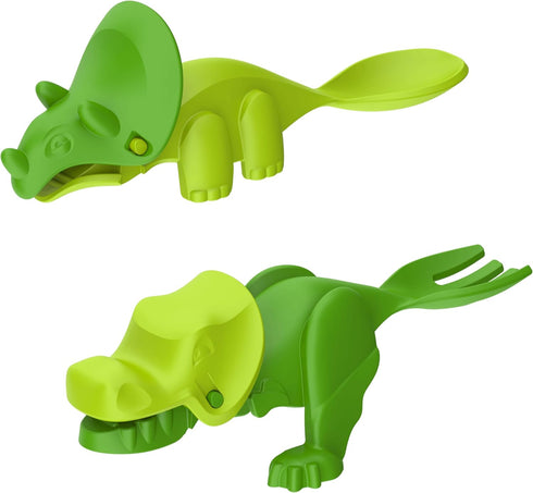 Chomperware Dinosaur Utensils - Made in USA - Toddler Utensils - Baby Spoons - Toddler Silverware - Kids Utensils - Baby Forks - Kids Silverware (...