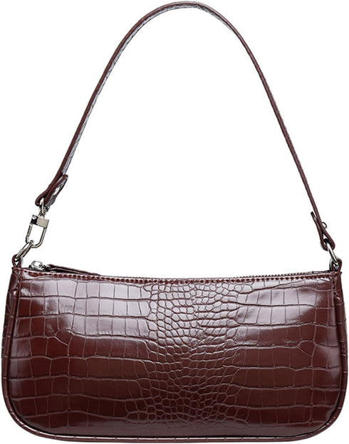 Small Shoulder Bags for Women Retro Classic Tote Purse Handbag Crocodile Pattern Clutch...