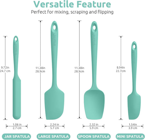 High Heat Resistant Silicone Spatulas: U-Taste 480ºF Hot Proof Food Grade Flexible Silicon Baking Scraper, Food Grade Rubber Kitchen Cooking Mixin...