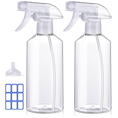 JohnBee Spray Bottles - 16.9oz/2Pack - Premium Adjustable Spray Bottles for Cleaning - No Leak And Clog Mister Spray Bottle - Spray Bottle For Hai...