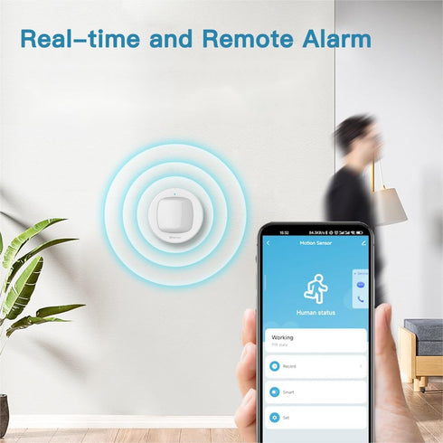 HEIMAN WiFi Smart Motion Sensor, Wireless Home Security PIR Motion Detector, Real-Time App Notifications and Large Area Detection, Contact Sensor ...