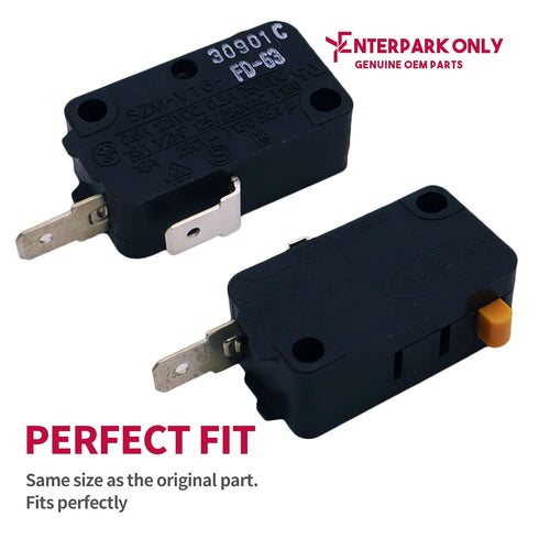 ENTERPARK New OEM 2 Pack GE SZM-V16-FD-63 Microwave Oven Micro Switch Replacement Part for LG GE Starion...
