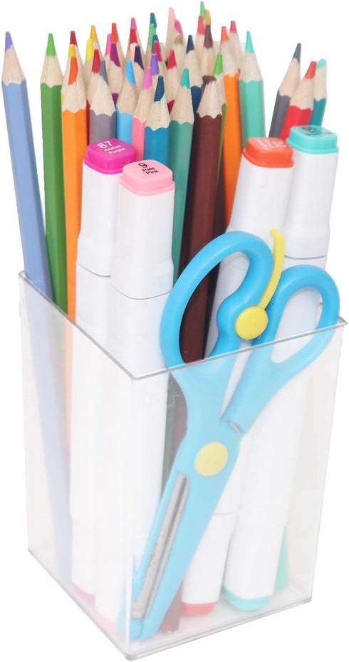 Pen Holder, Clear Acrylic Makeup Brush Holder, Pencil Holder for Desk, Pen Pencil Organizer for Desk, Art Supply (Clear)...