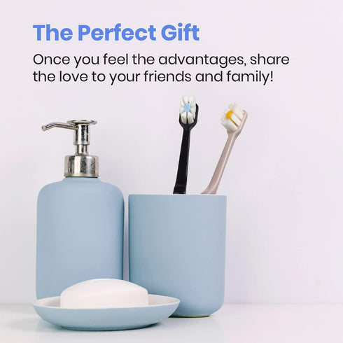 Lindo Polishing Toothbrush - for Sensitive Gums and Teeth, 12000+ Ultra Fine Bristles, Soft and Gentle, Deep Clean, Pack of 4...