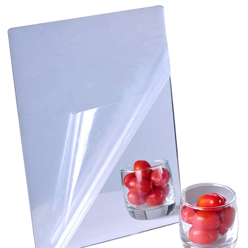 iCAGY Acrylic Self Adhesive Mirror Sheet for Wall, Plastic Non Glass Sticky Kid Safety Mirror Tiles for Wall Rectangle 10x12 inch 1Pcs...