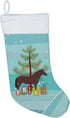 Caroline's Treasures BB9280CS English Thoroughbred Horse Christmas Christmas Stocking, Teal Fireplace Hanging Stockings Christmas Season Party Dec...
