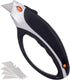 KingTool Box Cutter Utility Knife - Box Cutter Retractable Box Opener With Total 5 pcs SK5 Blades, Aluminum Shell With Rubber Grip, Razor Blades U...