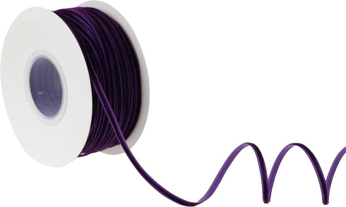 Purple Velvet Ribbon 1/8" Thin Purple Halloween Ribbon Vintage Velvet Ribbon Narrow Purple Ribbon 1/8" for Wedding Invitations, Crafts, Gift Wrapp...