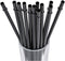 DAKOUFISH 10 Inch Long Black Reusable Plastic Replacement Drinking Straws for 16 oz & 24 oz Mason Jar,Tumblers, Set of 12 with Cleaning Brush (10i...
