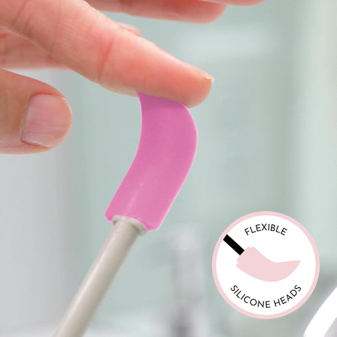 S&T INC. Makeup Spatula and Spoon, Large Silicone Spatula and Mini Spoon Spatula Set for Cosmetics, Shampoo, Hair Care, and Skin Care Products, 2 ...